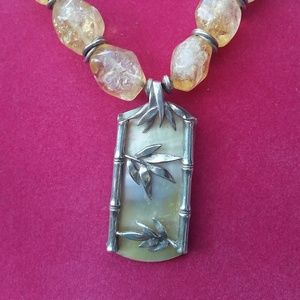 Rutilated Quartz Necklace Sterling Bamboo *